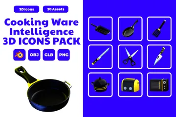 Utensílios de cozinha Pacote de Icon 3D