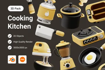 Utensílios de cozinha e culinária Pacote de Icon 3D