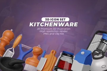 Utensílios de cozinha Pacote de Icon 3D