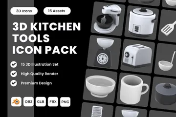 Utensílios de cozinha Pacote de Icon 3D