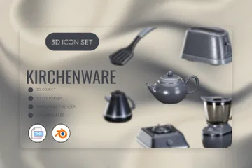 Utensílios de cozinha Pacote de Icon 3D