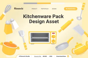 Utensílios de cozinha Pacote de Icon 3D