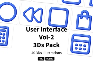 Interface utilisateur Vol-2 Pack 3D Icon