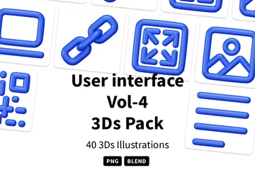 Interface utilisateur Vol-4 Pack 3D Icon