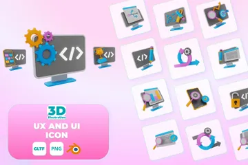 UX e UI Pacote de Icon 3D