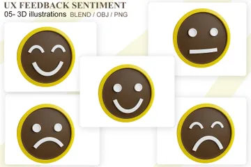UX Feedback Sentiment 3D Icon Pack