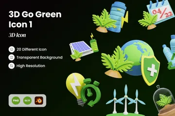 Ir verde Pacote de Icon 3D