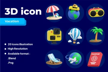 Vacaciones Paquete de Icon 3D