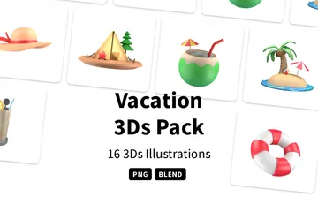 Vacaciones Paquete de Illustration 3D