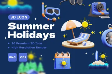 Vacaciones de verano Paquete de Icon 3D