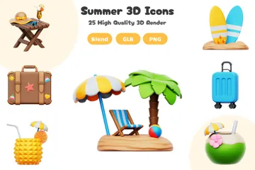 Vacaciones de verano Paquete de Icon 3D