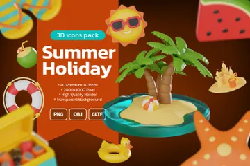 Vacaciones de verano Paquete de Icon 3D