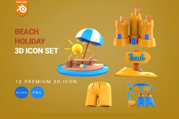 Vacaciones en la playa Paquete de Icon 3D