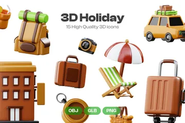 Vacances 3D Icon Pack