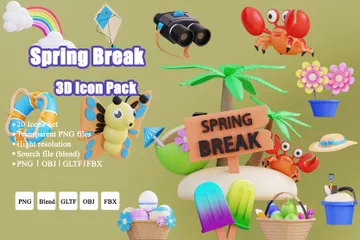 Vacances de printemps Pack 3D Icon