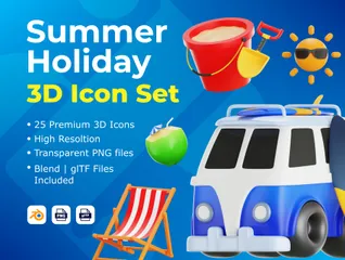 Vacances d'été Pack 3D Icon