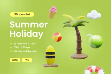 Vacances d'été Pack 3D Icon