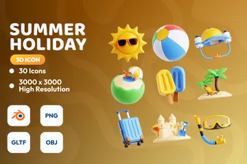 Vacances d'été Pack 3D Icon