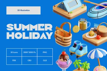 Vacances d'été Pack 3D Icon