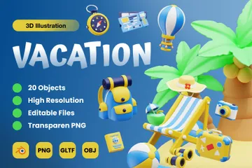 Vacation 3D Icon Pack