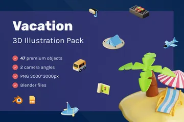 Vacation 3D Illustration Pack