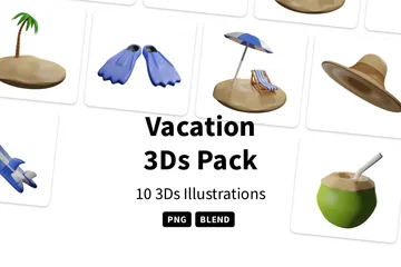 休暇 3D Iconパック
