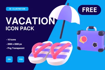 Free Vacation 3D Icon Pack