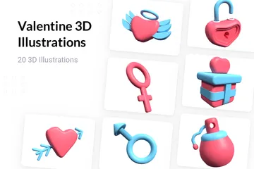 バレンタイン 3D Illustrationパック