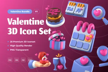 Valentine 3D Icon Pack