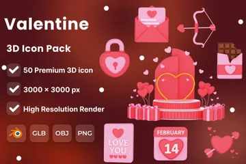 Valentine 3D Icon Pack