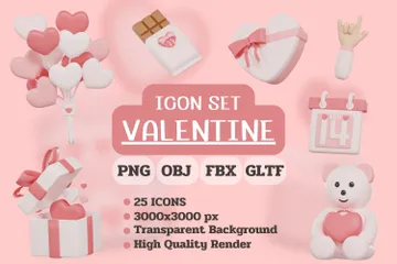 Valentine 3D Icon Pack