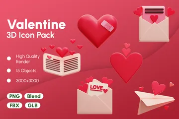 Valentine 3D Icon Pack