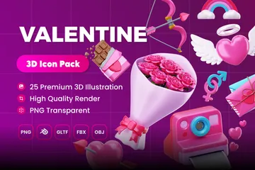 Valentine 3D Icon Pack