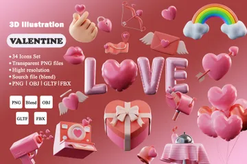 Valentine 3D Icon Pack