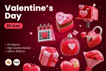 Valentine 3D Icon Pack