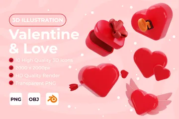 Valentine And Love 3D Icon Pack