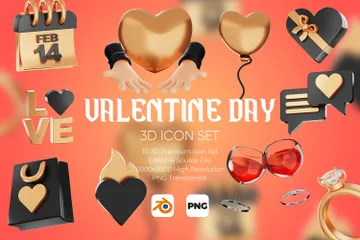 バレンタインデー 3D Iconパック