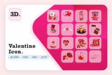 Valentine Day 3D Icon Pack