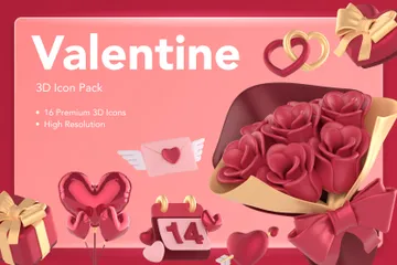 Valentine's Day 3D Icon Pack