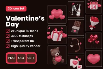 Valentine's Day 3D Icon Pack