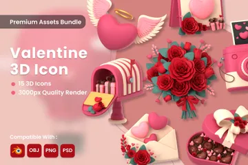 Valentine’s Day 3D Icon Pack