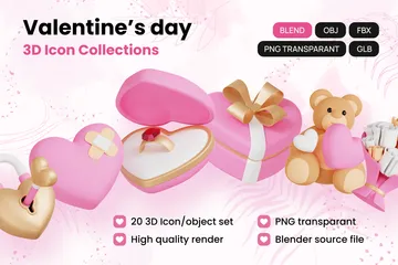 Valentine’s Day 3D Icon Pack