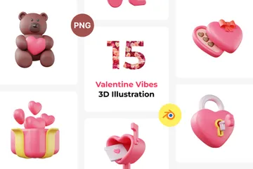 Valentine Vibes 3D Icon Pack