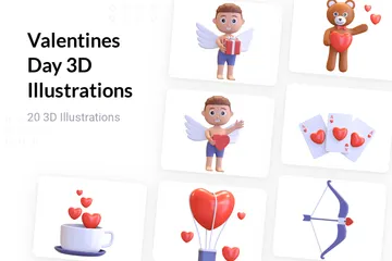 バレンタインデー 3D Illustrationパック