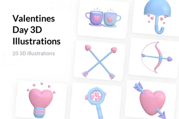 バレンタインデー 3D Illustrationパック