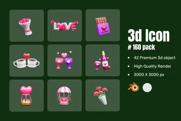 Valentines Day 3D Icon Pack
