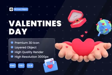 Valentines Day 3D Icon Pack