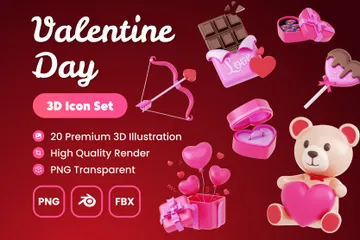 Valentine's Day 3D Icon Pack