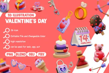 Valentine's Day 3D Icon Pack