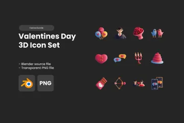 Valentines Day 3D Icon Pack